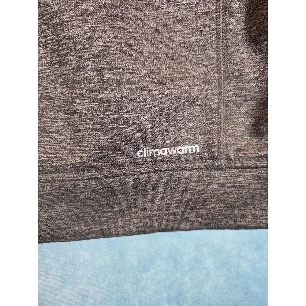 Adidas Sweatshirt Hooded Fleece Mens small Sleeveless Climawarm Gray Team Issue